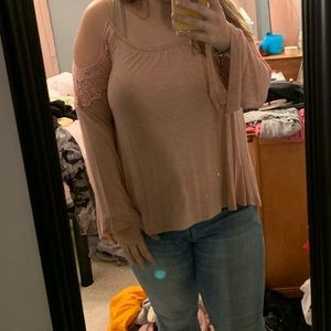 Dusty Pink off the shoulder top
